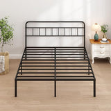Ziguxiao Queen Bed Frame with Classic Headboard,Strong Metal Slats Support,Under Bed Storage Space,No Box Spring Needed,Easy to Assemble,Black Ziguxiao
