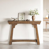 LITTLE TREE 2-Tier Wood Console Table Behind Couch, Small Entryway Table with Storage, Farmhouse Narrow Sofa Table for Hallway, Living Room, Rustic Brown LITTLE TREE