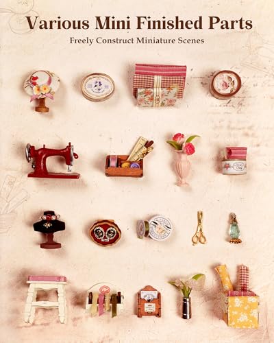 Rolife DIY Miniature House Kit Elsa's Tailoring, Mini Dollhouse Kit for Adults, Mini Room Building Kit for Teens, DIY Craft Kits for Parents Friends Girls Boys (Elsa's Tailor Shop)