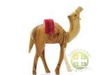 Wooden Camel Figurine, Handmade Olive Wood Nativity Camel with Embroidery Saddle Carved in the Holy Land by Christian Artisans, Nativity Animals, iHoly Land Crafts