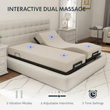 FLEXISPOT Adjustable Bed Frame Base Split King,Massage, Zero Clearance, Synchronized Adjustment,Whisper Quiet Durable Motor,Zero Gravity,Mattress Holders. FLEXISPOT