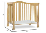 Dream On Me Addison 4-in-1 Convertible Mini Crib in Natural, Greenguard Gold Certified, Non-Toxic Finishes, Built of New Zealand Pinewood, Comes with 1” Mattress Pad Dream On Me