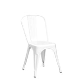 Nazhura Metal Dining Chair Farmhouse Tolix Style for Kitchen Dining Room Café Restaurant Bistro Patio, 18 Inch, Stackable, Waterproof Indoor/Outdoor (Sets of 4) (White) Nazhura