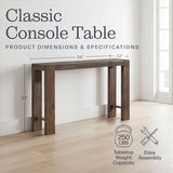 Alaterre Furniture Classic Solid Wood Console Table - 56 Inch Modern Farmhouse Entryway Table - Easy Assembly Living Room Furniture for Behind The Couch, Entryway, or Hallway (Brown) Alaterre Furniture