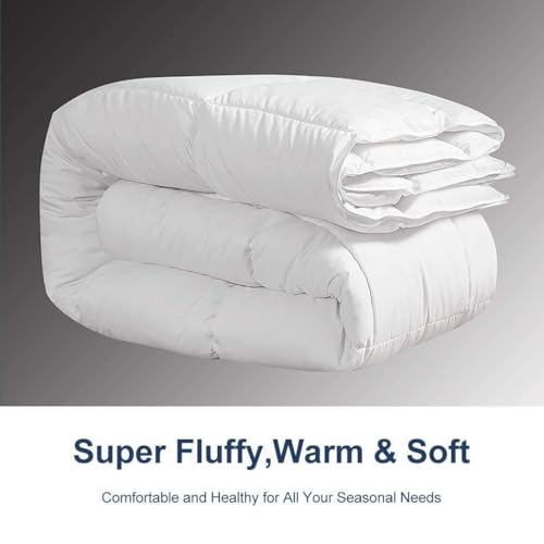ACCURATEX Duvet Insert Super Queen Comforter 98x98- Fluffy Down Alternative Fill Hotel Collection Comforter,Lightweight Soft All Season Duvet Insert with Corner Tabs - Machine Washable,White ACCURATEX
