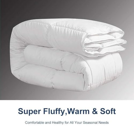 ACCURATEX Duvet Insert Super Queen Comforter 98x98- Fluffy Down Alternative Fill Hotel Collection Comforter,Lightweight Soft All Season Duvet Insert with Corner Tabs - Machine Washable,White ACCURATEX