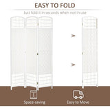 HOMCOM 3 Panel Room Divider, Folding Privacy Screen, 5.6' Room Separator, Wave Fiber Freestanding Partition Wall Divider, White HOMCOM