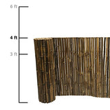 Backyard X-Scapes Natural Bamboo Fencing Garden Screen Rolled Fence Panel Black 4 ft H x 8 ft L Backyard X-Scapes