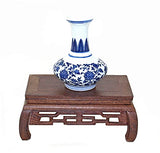 GOLDY&WENDY Vase Lamp Teapot Wooden Oriental Style Rectangular Base Rosewood Solid Wood Carving Display Stand GOLDY&WENDY