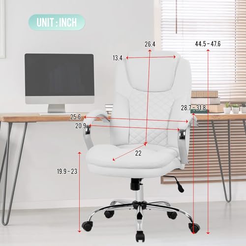 PayLessHere Ergonomic Office Chair Desk Chair Swivel Rolling Computer Chair Adjustable Executive Chair with High Back Cushion Lumbar Support and Armrest for Home and Office PayLessHere