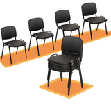 CLATINA Stacking Conference Room Chairs No Wheels, PU Leather Waiting Room Chair Armless Stackable Office Guest Chair with Metal Frames for Reception Lobby Side Training School, Black Set of 10 CLATINA