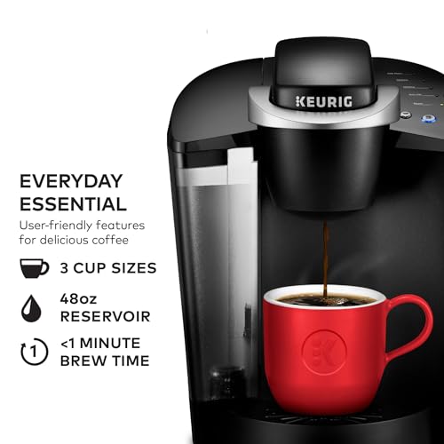 Keurig K-Classic Single Serve K-Cup Pod Coffee Maker, with 3 Brew Sizes, 48oz Removable Reservoir, Black Keurig