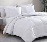 Casa Platino Quilted Bedding Comforter Twin Size - Duvet Insert with 8 Tabs - Super Soft, Comfy & Cozy All Season Twin Size Comforter - Down Alternative Bed Comforters - 66"x88", White Comforters Casa Platino
