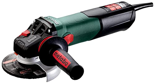 Metabo 4-1/2-Inch / 5-Inch Variable Speed Angle Grinder, 2,000-7,600 RPM, 14.5 Amp, Electronics, Slide Switch (Locking), Safety Clutch, M-Quick Wheel Change, WEV 17-125 Quick Inox, 600517420, - WoodArtSupply