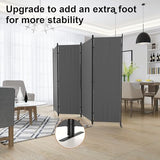 Room Divider, 4 Panel Folding Privacy Screen, 88” Portable Separating with 3 Metal Feet, Partition Room Dividers, Lightweight Freestanding Wall Divider Screen for Office Bedroom Hospital(Grey) Phonjoroo