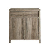 Walker Edison Cass Modern Farmhouse Double Barn Door Accent Cabinet, 30 Inch, Grey Wash Walker Edison
