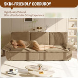 KEIKI 94.5'' King Sleeper Sofa Bed, Space-Saving 3-in-1 Pull Out Futon Couch, Modern Corduroy Loveseat Sofa with Reclining Back, Ideal for Apartment, Studio, Small Spaces KEIKI