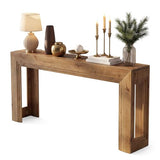 LITTLE TREE 63" Solid Wood Console Table, Narrow Entryway Table for Entrance, Rustic Sofa Tables Behind The Couch for Living Room, Farmhouse Wooden Foyer Hallway Storage LITTLE TREE