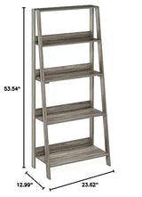 Furinno Ladder Bookcase Display Shelf, 5-Tier, French Oak Furinno