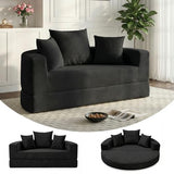 Casaphoria Modern Futon Sofa Bed,67 Inch Wide Folding Couch with Wide Armrests and Pillows,Convertible Lounger for Apartment,Guest Room,Daybed(Black) Casaphoria