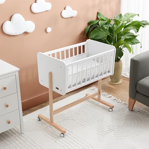 Comfy Cubs Wooden Bedside Bassinet Sleeper - Safe and Stylish Baby Crib - Ideal Baby Sleeper Bed Crib for Newborns and Infants - Perfect Nursery Essentials for Babies - WoodArtSupply