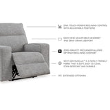 Signature Design by Ashley Biscoe Contemporary UV Resistant Durable Power Recliner with USB Port, Adjustable Headrest and Track Arms, Gray Signature Design by Ashley