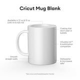 Cricut Blank Mug, Ceramic-Coated, Dishwasher & Microwave Safe Mug to Decorate, Cricut Mug Press & Infusible Ink Compatible,15 Oz Sublimation Mug, Ideal for Crafts and Printing, 2 Count, White Cricut