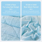 BYHOFMLY Light Blue Fluffy Girls Comforter Set Twin Size 3 Pieces Faux Fur Plush Shaggy Bedding Set for Teen Girls Soft Warm Furry Velvet Kids Bed Sets (Light Blue, Twin) BYHOFMLY