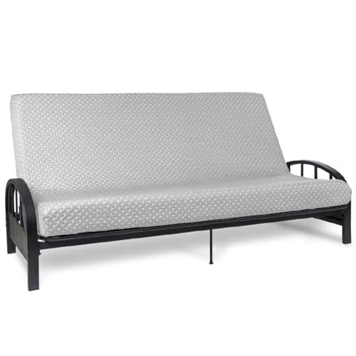 Milliard Full Size Futon Mattress, Light Grey, 71 x 52 x 6 Inch, Memory Foam Futon Mattress Full Size, CertiPUR-US, Comfy Sofa Bed, Couch, Removable Washable Hypoallergenic Cover, Frame Not Included Milliard