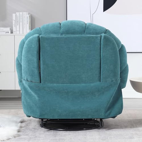 HOMYEDAMIC Power Recliner Chair Swivel, Comfortable Soft Fabric Shell Shape with Storage 360 Swivel Electric Big Tall Single Reclining Sofa for Adults Living Room Bedroom(Green) HOMYEDAMIC