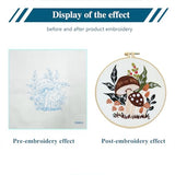 Zhenqing Woodland Mushroom Embroidery Kit for Beginners - 29x29cm Printed Fabric with Hoop & Full Tools(S-CX0910)