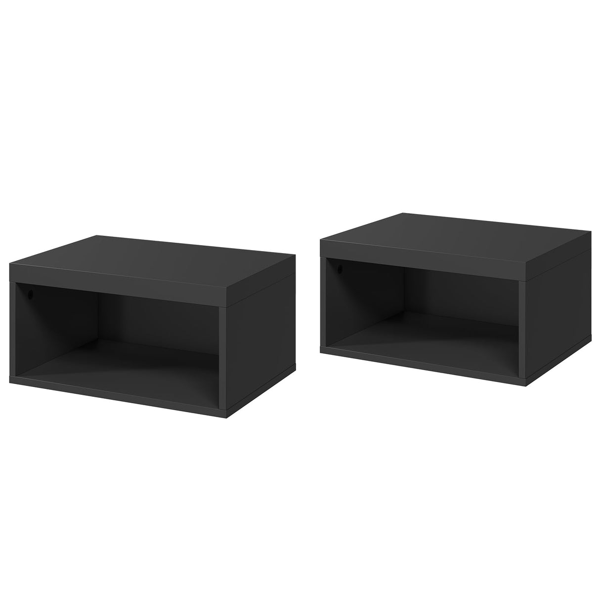 MAHANCRIS Floating Nightstand Set of 2, Wall Mounted Nightstand, Modern Floating Bedside Shelf with Open Shelf Cubby, Floating Side Tables Bedroom, Living Room, Black ETBK4901S2 MAHANCRIS