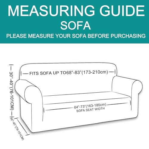 U-NICE HOME Stretch Couch Cover Sofa Cover Washable Sofa Slipcover Furniture Protector for 3 Cushion Couch Sofa Pet Friendly(Sofa, Chocolate) U-NICE HOME
