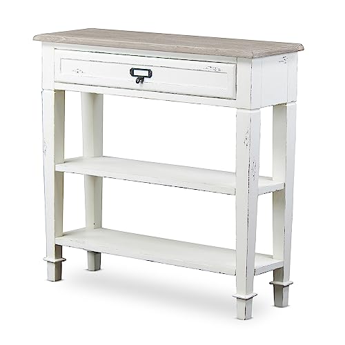 Baxton Studio Dauphine Traditional French 1-Drawer Accent Console Table, White Baxton Studio