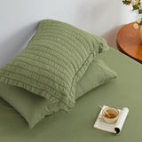 Love's cabin Seersucker Sage Green Twin Comforter Set, 5-Piece All Season Lightweight Bed in a Bag Bedding Set with Comforter, Flat Sheet, Fitted Sheet, Pillowcase and Sham Love's cabin