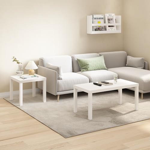 Furinno Classic Square Parsons Side End Table, 1-Pack, White Furinno