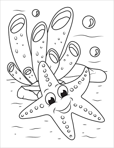 Ocean Coloring Book: Fish & Underwater Sea Animals to Color for Kids Ages 4-8 (Coloring Books for Kids) WoodArtSupply