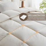 puredown® Goose Feather Down Fiber Comforter Full/Queen Size - 100% Organic Cotton Cover All Season Duvet Insert, Breathable Fluffy Warmth Hotel Luxury Bedding Comforter (88"x90") puredown