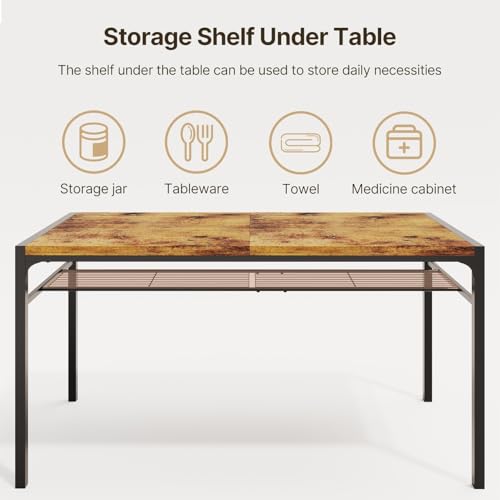 Gizoon Dining Table Set for 6 with Chairs, 7-Piece Kitchen Table Set for Small Space, Apartment, Kitchen, Dining Room, Space-Saving Gizoon