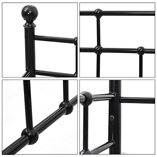 HOMERECOMMEND Metal Daybed Frame Twin Metal Slats Platform Base Box Spring Replacement Bed Sofa for Living Room Guest Room (Twin, Black) HOMERECOMMEND
