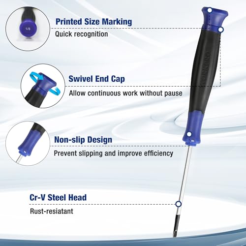 WORKPRO 10-Piece Precision Screwdriver Set with Pouch, Phillips, Slotted, Torx Star, Magnetic Screwdriver Repair Tool Kit, Non-Slip Grip, for Eyeglass, Watch, Computer, Laptop, Phone WORKPRO