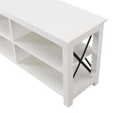 Henn&Hart Rectangular TV Stand for TV's up to 55" in White, TV Stands for the Living Room Henn&Hart
