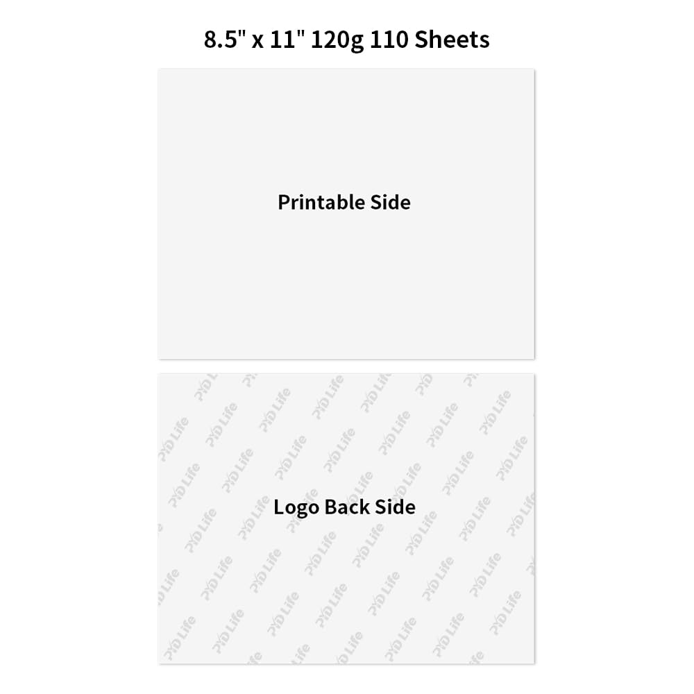 PYD Life 110 Sheets Sublimation Paper Blanks 8.5"x11" Heat Transfer Paper for Sublimation Blanks Tumblers Mugs Cups T-shirt Bags 120 g