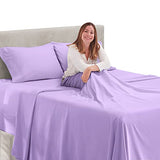 Hearth & Harbor Extra Deep Pocket Queen Size Sheet Set - 4 Piece Ultra Soft & Breathable Bed Sheets Set - Fits Up to 24" Mattress - Hotel Luxury Bed Sheet Set, Lavender Hearth & Harbor