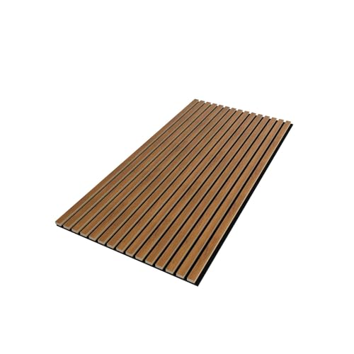 Two Acoustic Wood Wall Veneer Slat Panels - Natural Oak Wood Veneer Panels | 46.45” x 18.89” Each | Soundproof Paneling | Wall Panels for Interior Wall Decor | Luxury Real Wood | 0.82” Depth