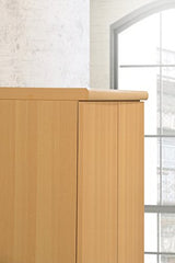 HODEDAH IMPORT 2 Door Wardrobe with Adjustable/Removable Shelves & Hanging Rod, Beech Hodedah