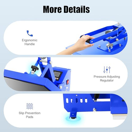 16 inch x 20 inch Heat Press, Automatic Open Heat Press, Clamshell Base heatt presss Transfer Machine, Large Professional Digitally Controlled heatt Transfer Machine, 110V Gosangom