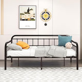 HOMERECOMMEND Metal Daybed Frame Twin Metal Slats Platform Base Box Spring Replacement Bed Sofa for Living Room Guest Room (Twin, Dark Copper) HOMERECOMMEND
