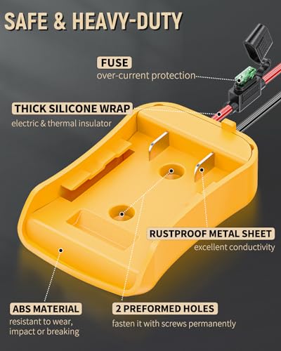 Vibit Power Wheel Adapter for Dewalt 20 V Lithium Battery, Peg-Perego Dewalt Battery Adapter with Original Wire Harness Connector, DC Power Adapter Conversion for Peg-Perego Children's Riding Toys Vibit