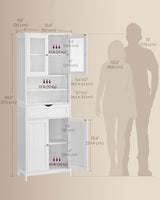 VASAGLE Storage Cabinet, Freestanding Storage Unit with Adjustable Shelves, Drawer, Open Compartments, for Bathroom, Living Room, Kitchen, Cloud White UBBC768WH01S VASAGLE